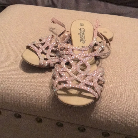 Blush Sandals with Bling - Picture 1 of 2